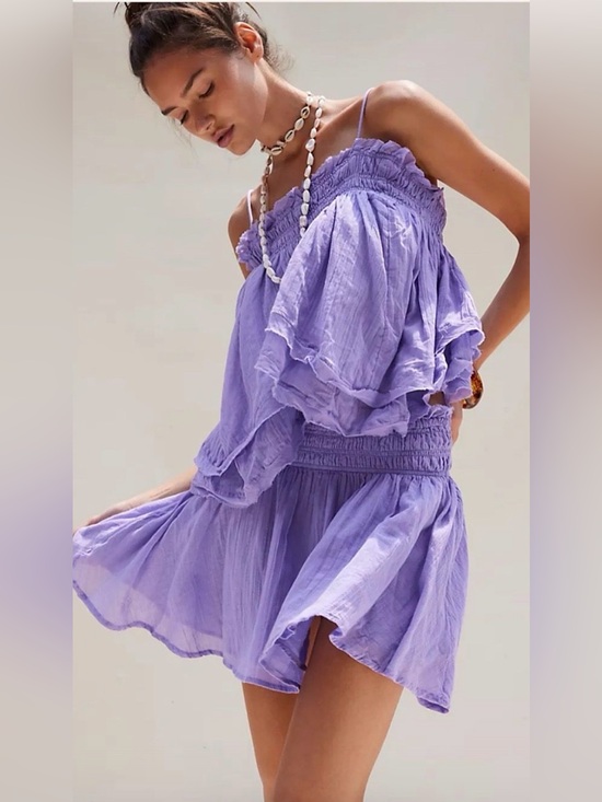 Free People Dresses & Skirts - FREE PEOPLE • Layla set - tank and skirt outfit - XL purple NWT